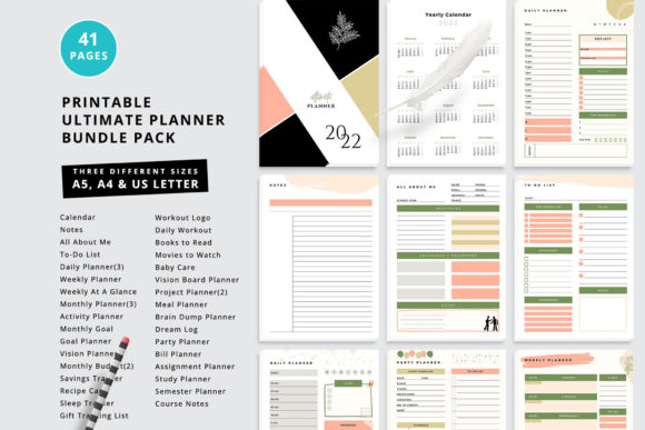 Download Printable Ultimate Planner Bundle Vol.25 - Premium Resources