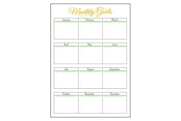 Download Annual Monthly Goals Minimalist Planner - Premium Bundle