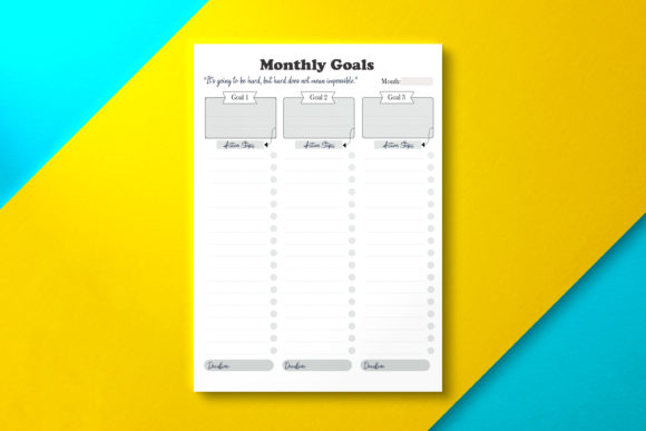 Download Monthly Goals Planner, KDP Interior - Monthly goals Collection